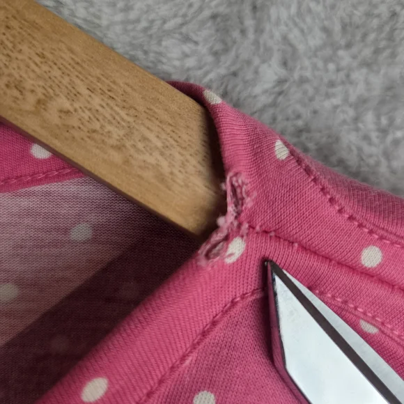 Talbots Pink and White Blouse with Short Sleeves - Picture 6 of 8